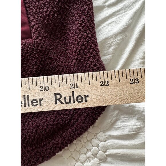 TS X-Large Bordeaux Fleece Pullover Jacket 100% Polyester Shell With Pockets - Picture 7 of 10